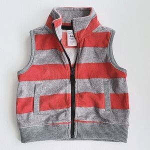 3/$12. Carter's Boy's Striped Fleece Jacket Vest. Size 6m.